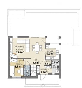 Rzut projektu Romus - Parter