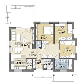 Rzut projektu Rosa - Parter