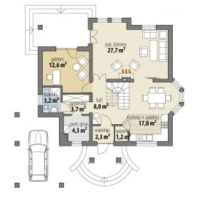 Rzut projektu Saturn - Parter