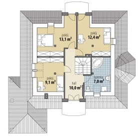 Rzut projektu Saturn - Poddasze