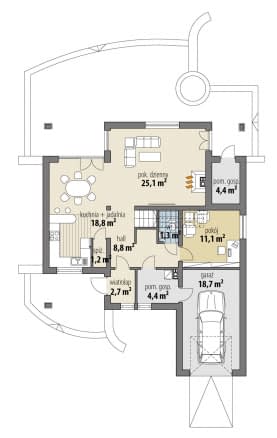 Rzut projektu Selena - Parter