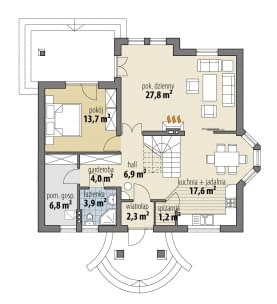 Rzut projektu Tryton III - Parter