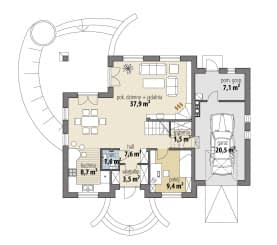 Rzut projektu Tytus III - Parter