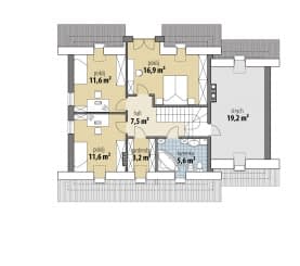 Rzut projektu Tytus III - Poddasze