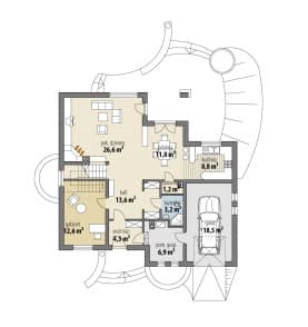 Rzut projektu Virgo - Parter