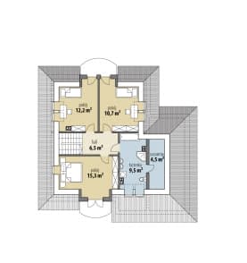 Rzut projektu Virgo - Poddasze