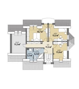 Rzut projektu Westalka - Poddasze