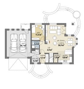Rzut projektu Westalka II - Parter