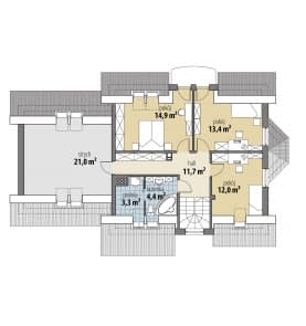 Rzut projektu Westalka II - Poddasze