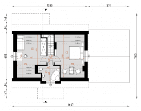 Rzut projektu D82 - Ryszard WT2021 - Poddasze
