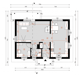 Rzut projektu D29 - Maryla WT2021 - Parter
