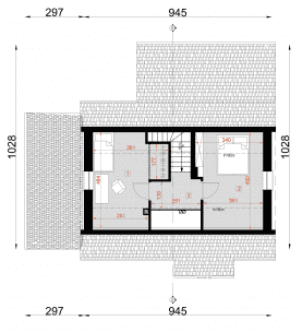 Rzut projektu D54 - Olaf WT2021 - Poddasze