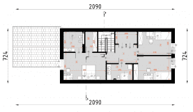 Rzut projektu D44 - Joanna WT2021 - Poddasze