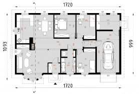 Rzut projektu D09 - Lucyna wersja drewniana WT2021 - Parter