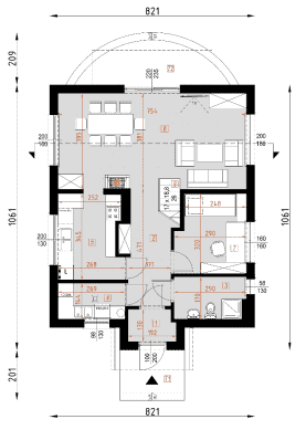 Rzut projektu D64 - Tomasz WT2021 wersja drewniana - Parter
