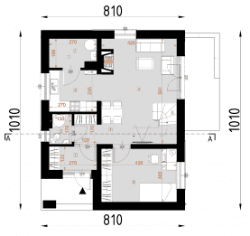 Rzut projektu D76 - WT2021 - Parter