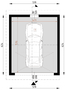 Rzut projektu G4 - Garaż 4 - Parter