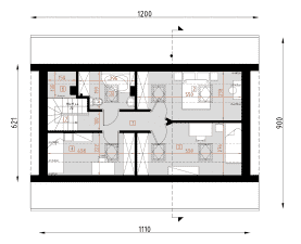 Rzut projektu D143A - WT2021 - Poddasze