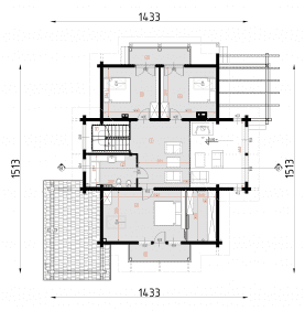 Rzut projektu D53 - dom letniskowy - Poddasze