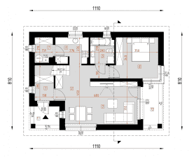 Rzut projektu D143B - WT2021 - Parter
