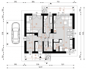 Rzut projektu D169 - WT2021 - Parter