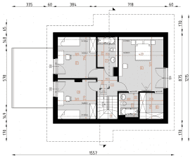 Rzut projektu D169 - WT2021 - Poddasze