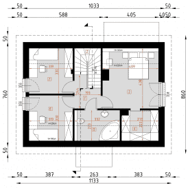 Rzut projektu D170 - WT2021 - Poddasze