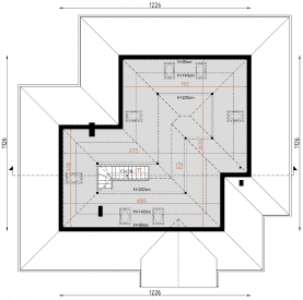 Rzut projektu D205 - WT2021 - Poddasze