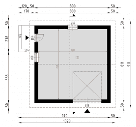Rzut projektu BG3 - Parter
