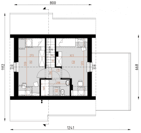 Rzut projektu D142A - WT2021 - Poddasze