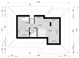 Rzut projektu D216B - Poddasze