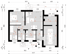 Rzut projektu D216C - Parter