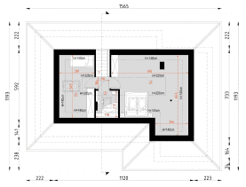 Rzut projektu D216C - Poddasze