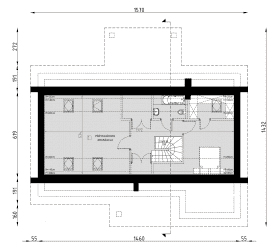 Rzut projektu D147 - Poddasze