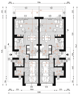 Rzut projektu D219B - WT2021 - Parter