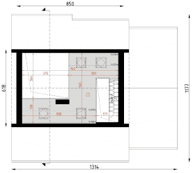 Rzut projektu D288 - WT2021 - Poddasze