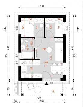 Rzut projektu D310 - Parter