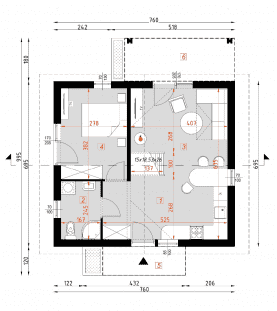 Rzut projektu D312 - Parter