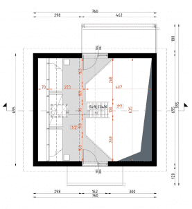 Rzut projektu D312 - Poddasze