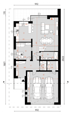 Rzut projektu D331 - WT2021 - Parter