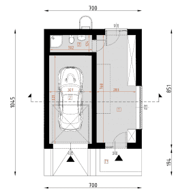 Rzut projektu BG8 - Parter
