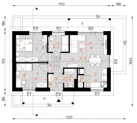 Rzut projektu D324 - WT2021 - Parter