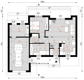 Rzut projektu C226S - WT2021 - Parter