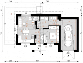 Rzut projektu D302 - WT2021 - Parter