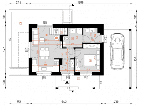 Rzut projektu D303 - WT2021 - Parter