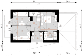 Rzut projektu D303 - WT2021 - Poddasze