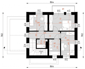 Rzut projektu D334A - WT2021 - Piętro