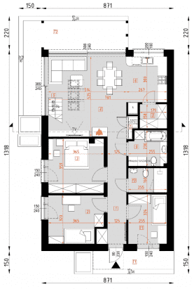 Rzut projektu D298A - WT2021 - Parter