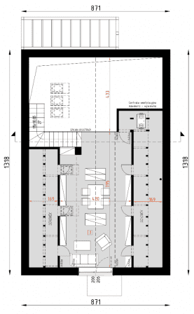 Rzut projektu D298A - WT2021 - Poddasze