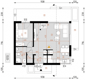 Rzut projektu D339B - WT2021 - Parter
